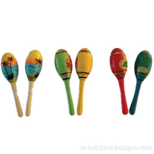 Wooden Maraca Wood Rattles Kid Musical Party